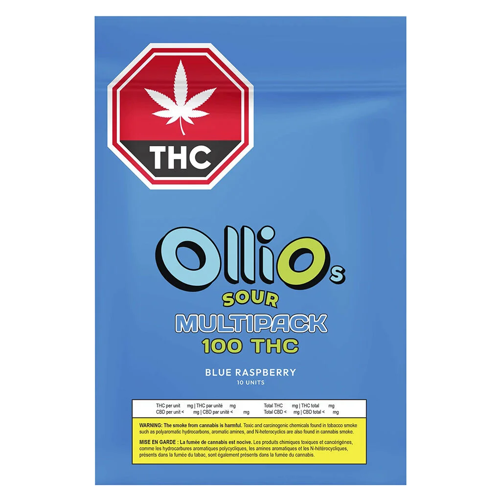 Olli O's - 100 THC Multipack Blue Raspberry Gummies - 10x1 Pack