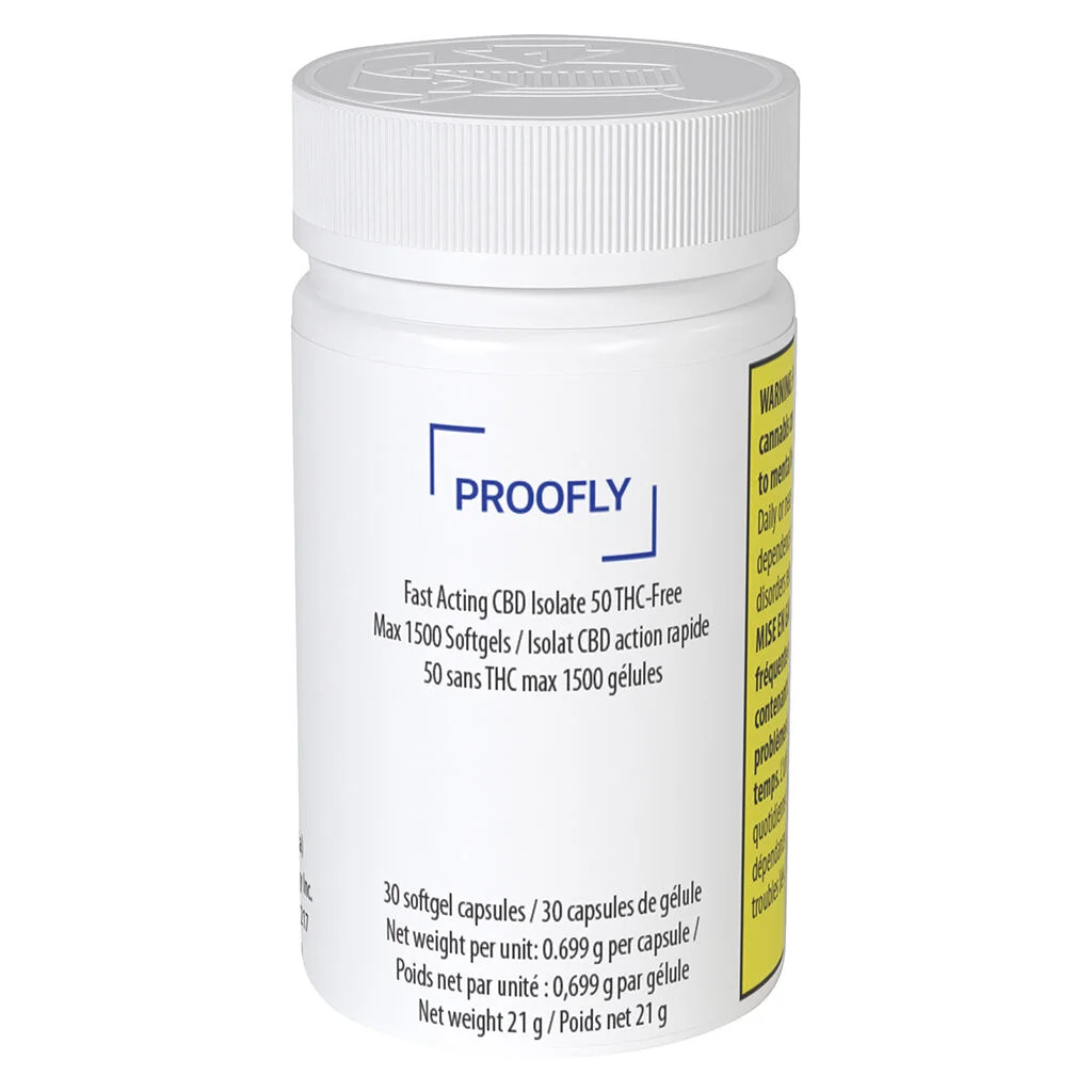 Proofly - Fast Acting CBD Isolate 50 THC-Free Max 1500 Softgels - 30 caps
