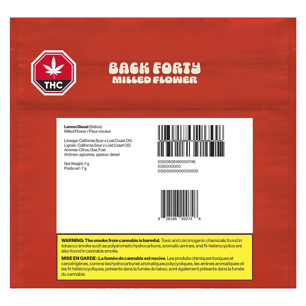 Back Forty - Lemon Diesel Milled Flower - 7g
