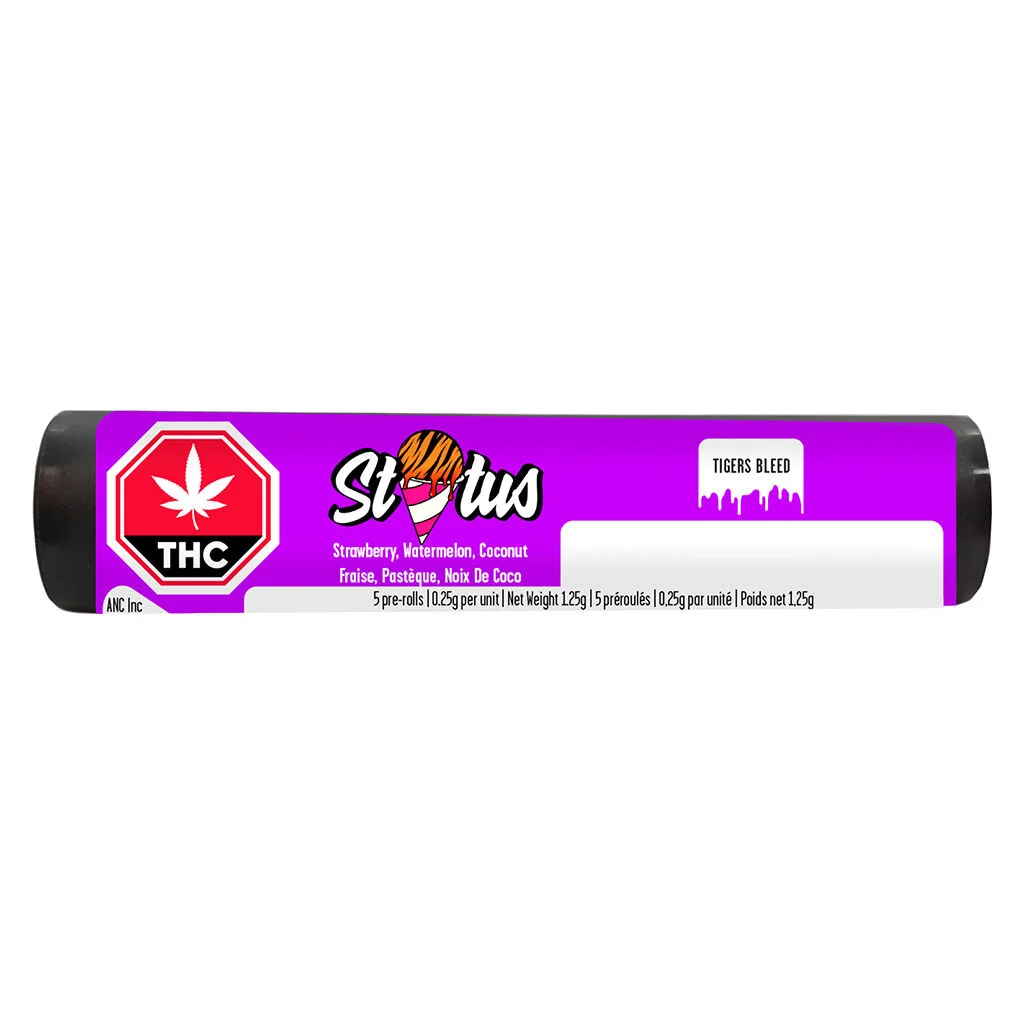 Status - Tigers Bleed Liquid Diamond Infused Kief Coated Pre-Roll - 5x0.25g